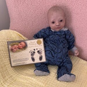 Reborn Baby Doll in Blue Dinosaur Outfit